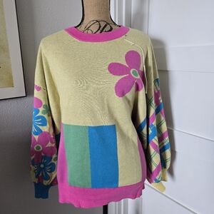 Influencer Custom Sweater Collab Vibrant Floral Women's Sweater XL/2XL
